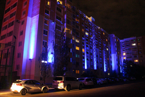 2017.8 Nursultan, Kazakhstan - Lighting of Buildings Along the River