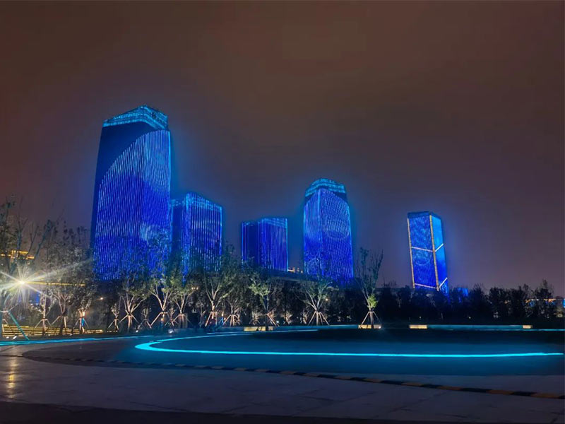 facade led lighting show at china resources holdings building